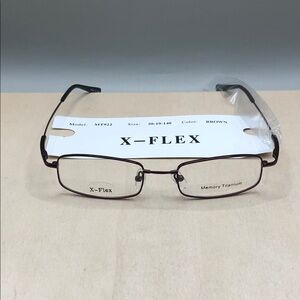 X-Flex MT922 Eyeglasses 50-19-140 Brown Rectangualr Full Rim Memory Titanium.